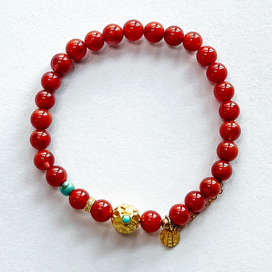 Gold & Red Quartz Elemental Bracelet